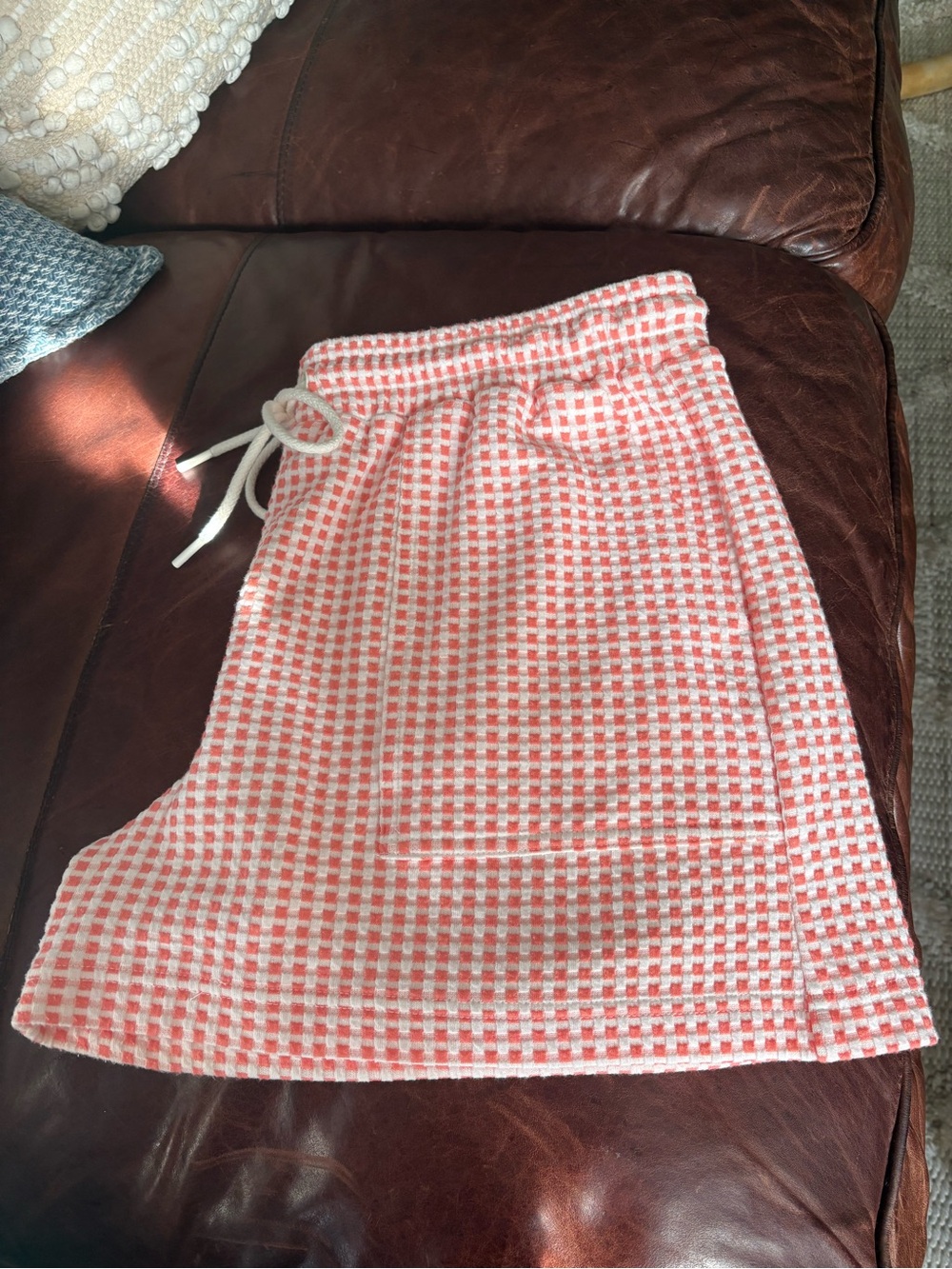 NWOT Lou & Grey coral color Gingham Knit